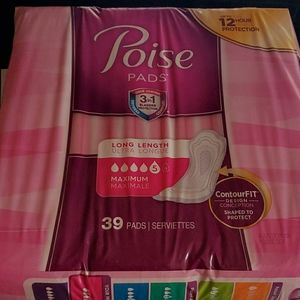 4 packs of Poise Pads long length maximum strength